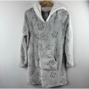 Harry Potter Wizarding World Fleece Pull Over Hoodie Robe Womens Small Gray